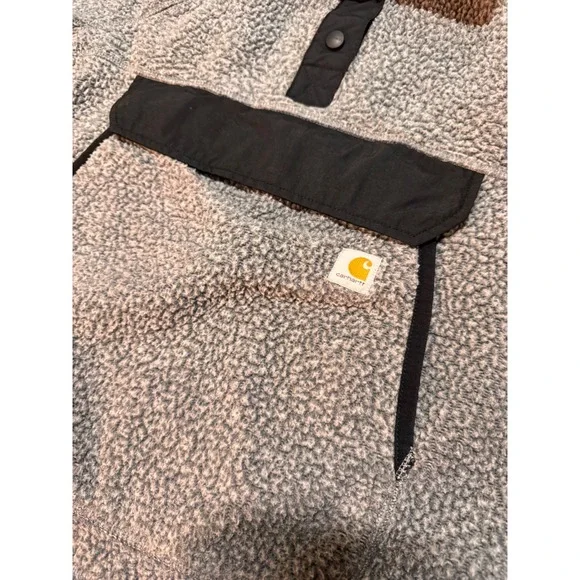 Carhartt Womens Gray Sherpa Fleece Pullover Snap Mock Neck OJ4991-W Relaxed XS - Picture 3 of 6